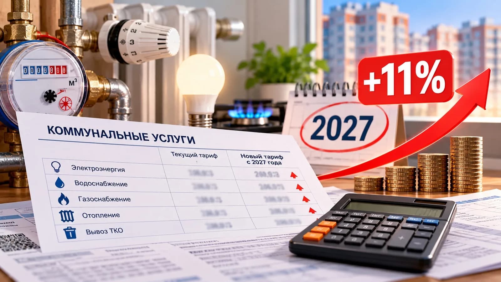 Индексация тарифов ЖКХ в 2027 году: Минэкономразвития прогнозирует рост на 11 процентов