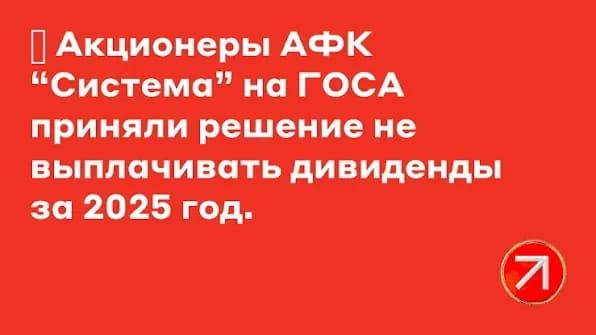 Акционеры АФК «Система» приняли решение не выплачивать дивиденды по итогам 2025 года