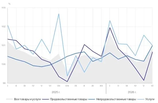Динамика потребительских цен в России: итоги первого полугодия 2026 года