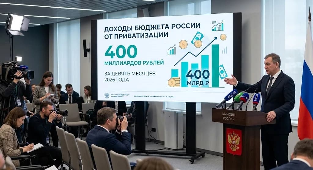 Доходы бюджета от приватизации: 400 миллиардов рублей за девять месяцев 2026 года