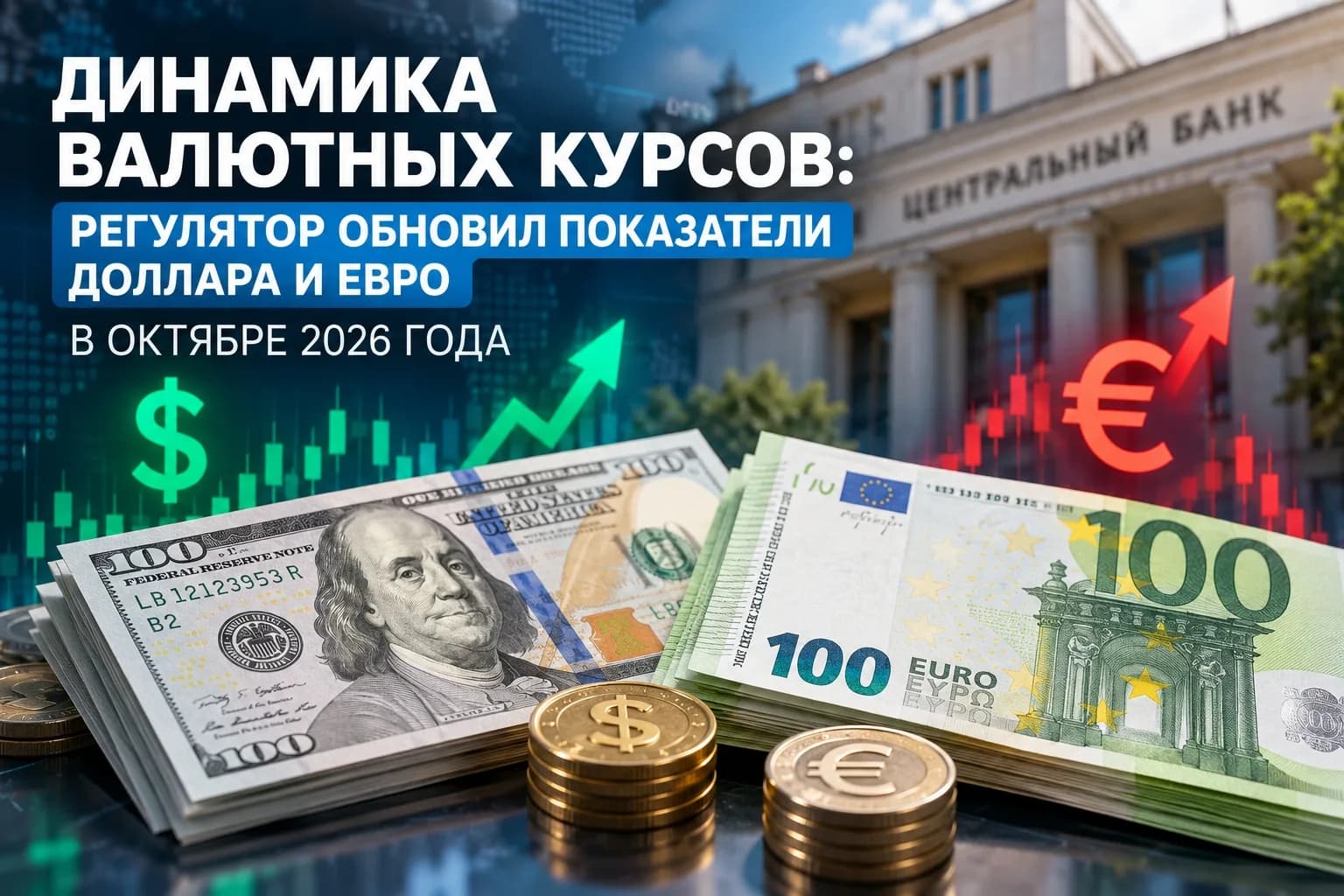 Динамика валютных курсов: регулятор обновил показатели доллара и евро в октябре 2026 года